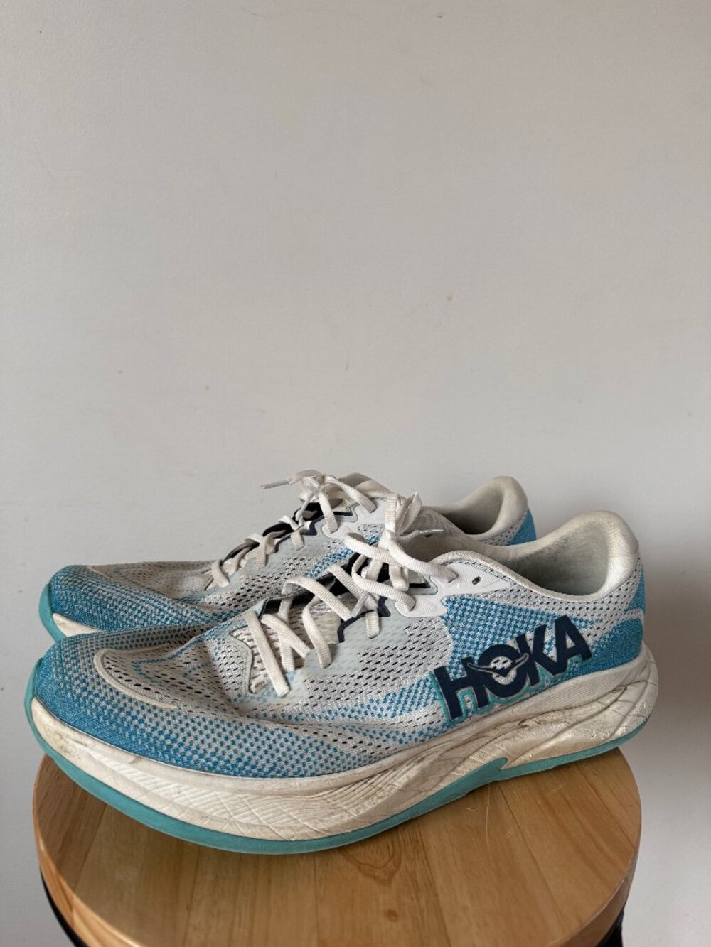 HOKA Rincon 4 Men's Running Road Shoes Sneakers Size 16D Blue White